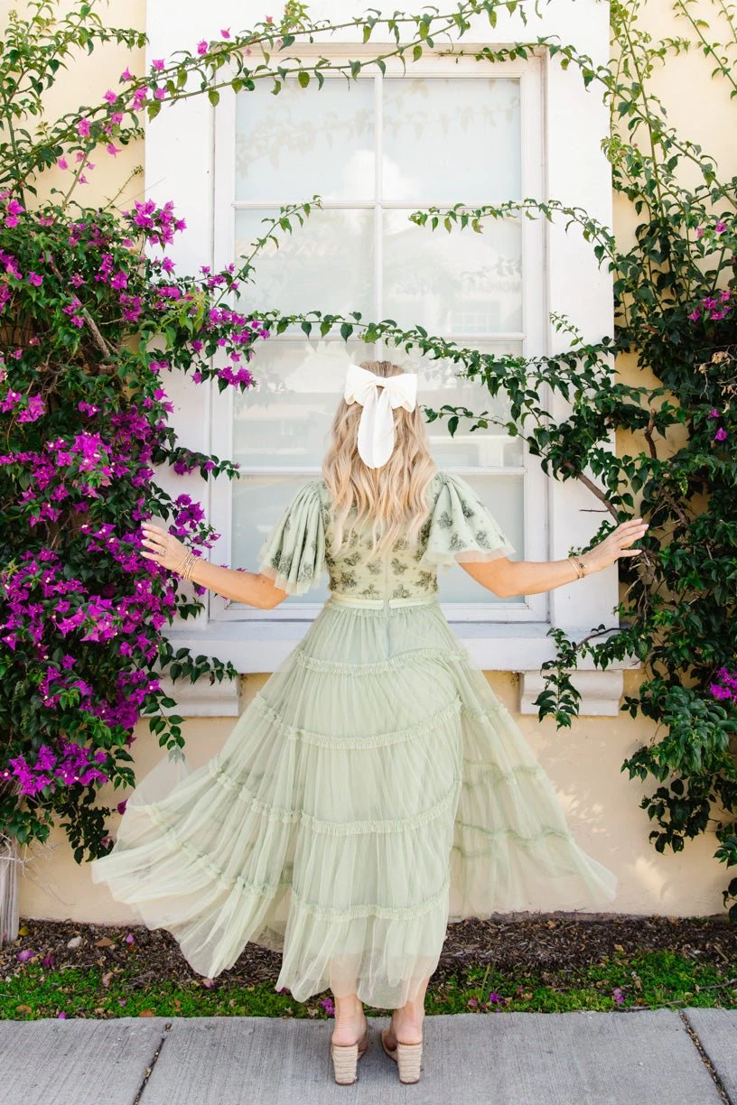 Anastasia Dress In Sage - Image 2