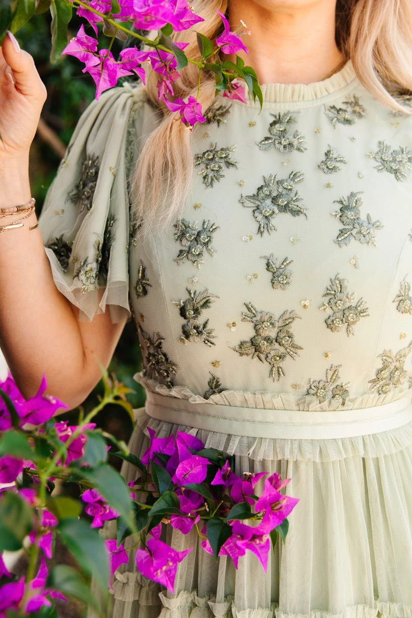 Anastasia Dress In Sage - Image 5