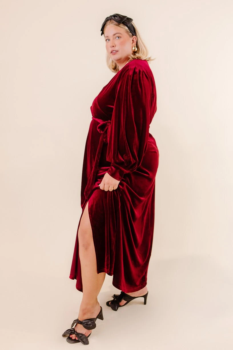 Andie Dress In Wine Velvet - FINAL SALE - Image 8