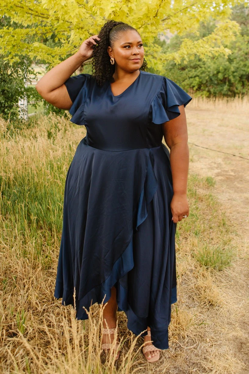 Callie Dress In Navy - Image 4