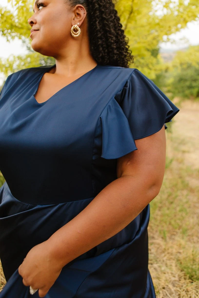 Callie Dress In Navy - Image 5