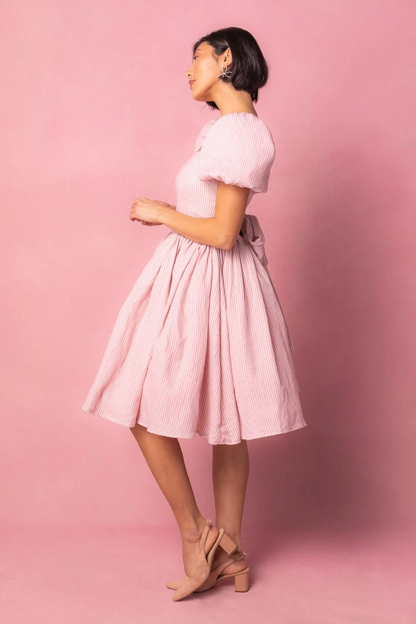 Cupcake Dress In Pink Stripe - Image 5