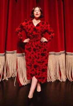 Amaya Burnout Dress In Red - FINAL SALE