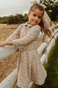 Mini Jackie Dress In Taupe Boucle - FINAL SALE