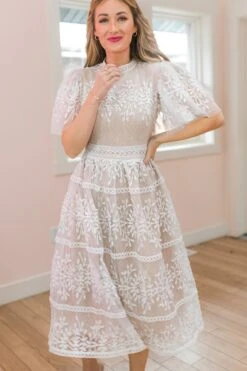 Sicily Dress With Flutter Sleeves - FINAL SALE