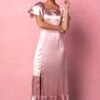 Maddie Dress In Blush Satin