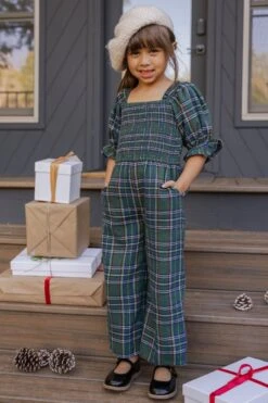 Mini Madeline Jumpsuit In Plaid - FINAL SALE