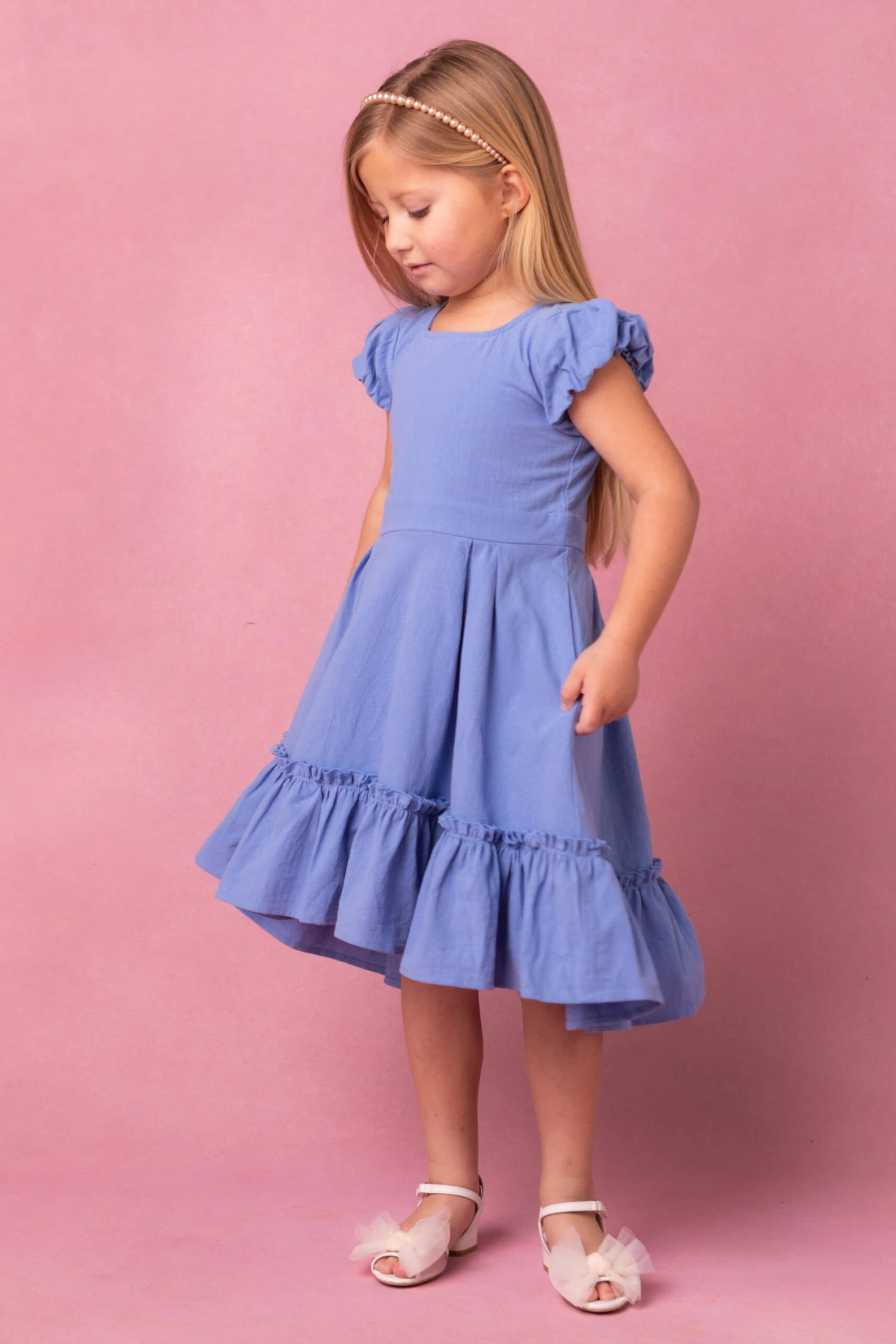Mini Dahlia Dress In Blue - Image 4