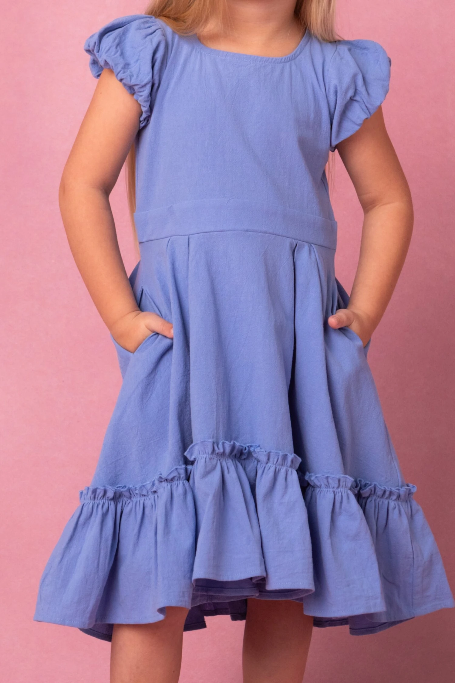 Mini Dahlia Dress In Blue - Image 3