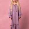 Mini Petra Long Sleeve Night Dress In Purple