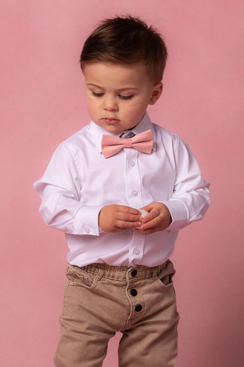 Baby Boys Henry Bow Tie In Spring Pink - Image 3