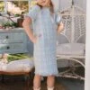 Mini Reese Shift Dress In Periwinkle Blue