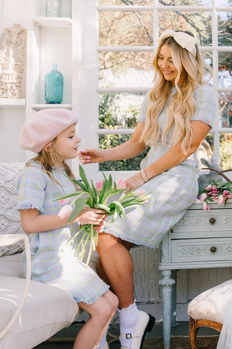 Mini Reese Shift Dress In Periwinkle Blue - Image 5