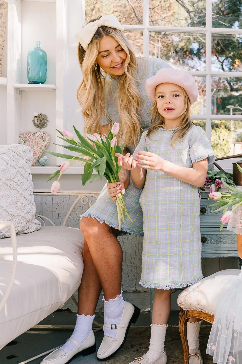 Mini Reese Shift Dress In Periwinkle Blue - Image 3