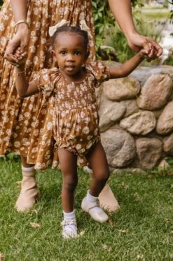 Baby Sienna Romper In Brown Floral - FINAL SALE