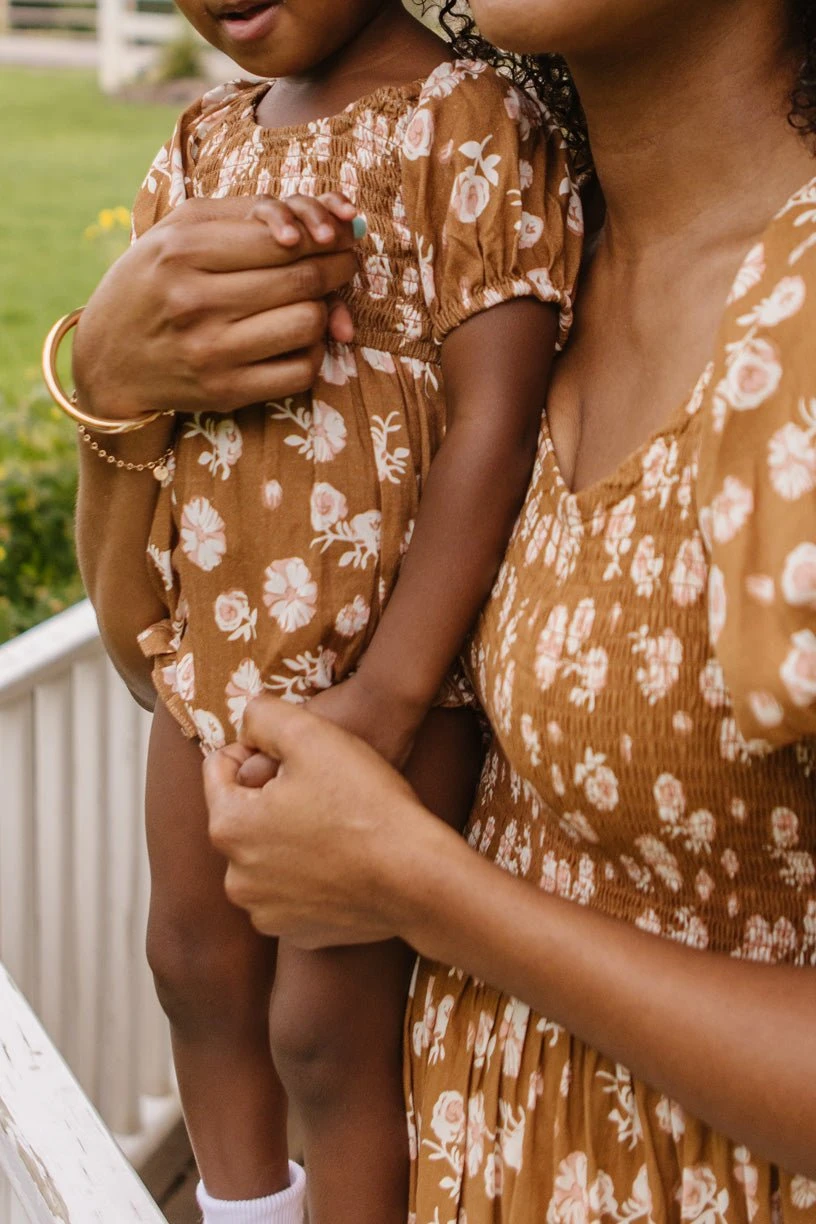 Baby Sienna Romper In Brown Floral - FINAL SALE - Image 5