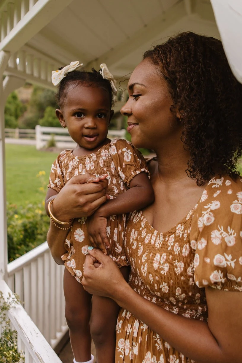Baby Sienna Romper In Brown Floral - FINAL SALE - Image 3