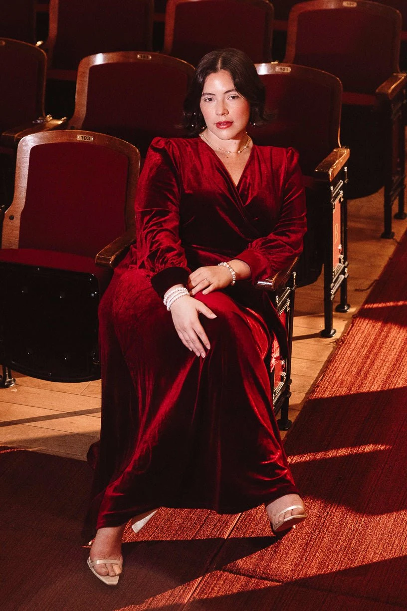 Andie Dress In Wine Velvet - FINAL SALE - Image 6