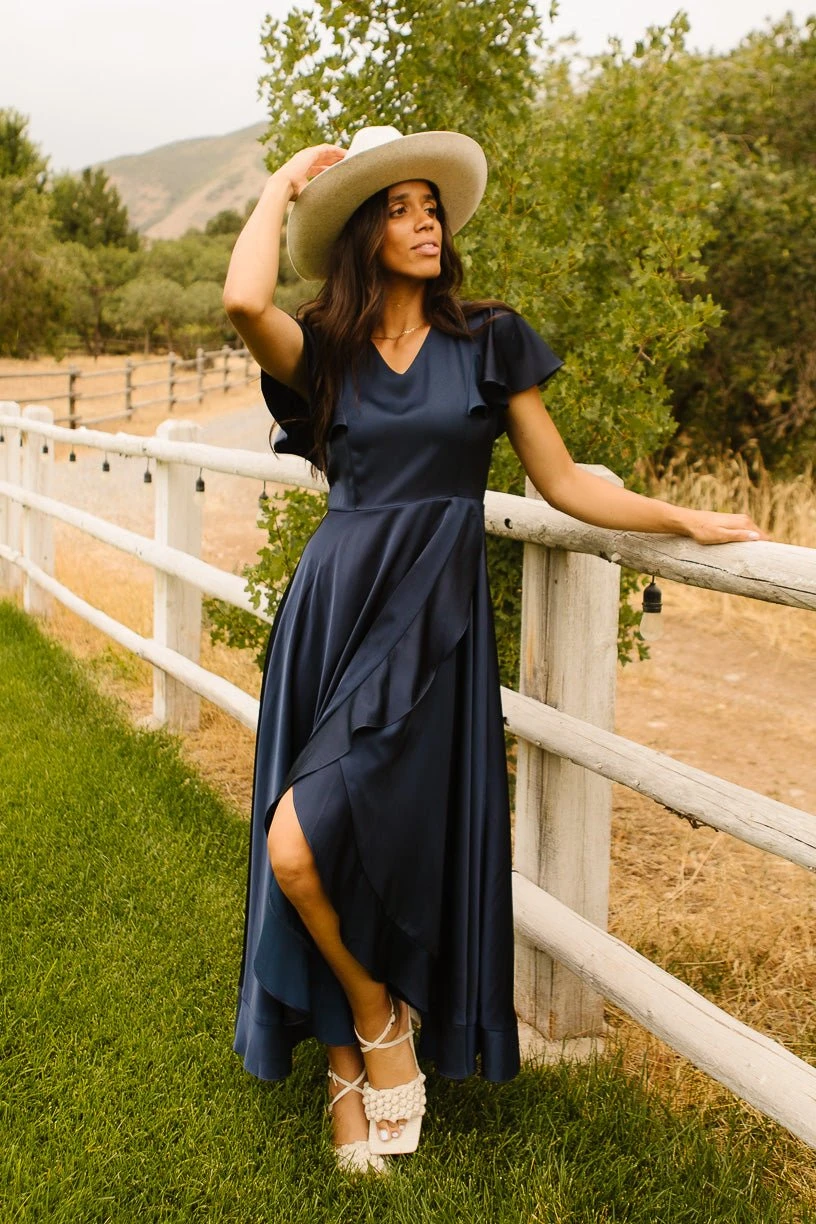 Callie Dress In Navy - Image 3