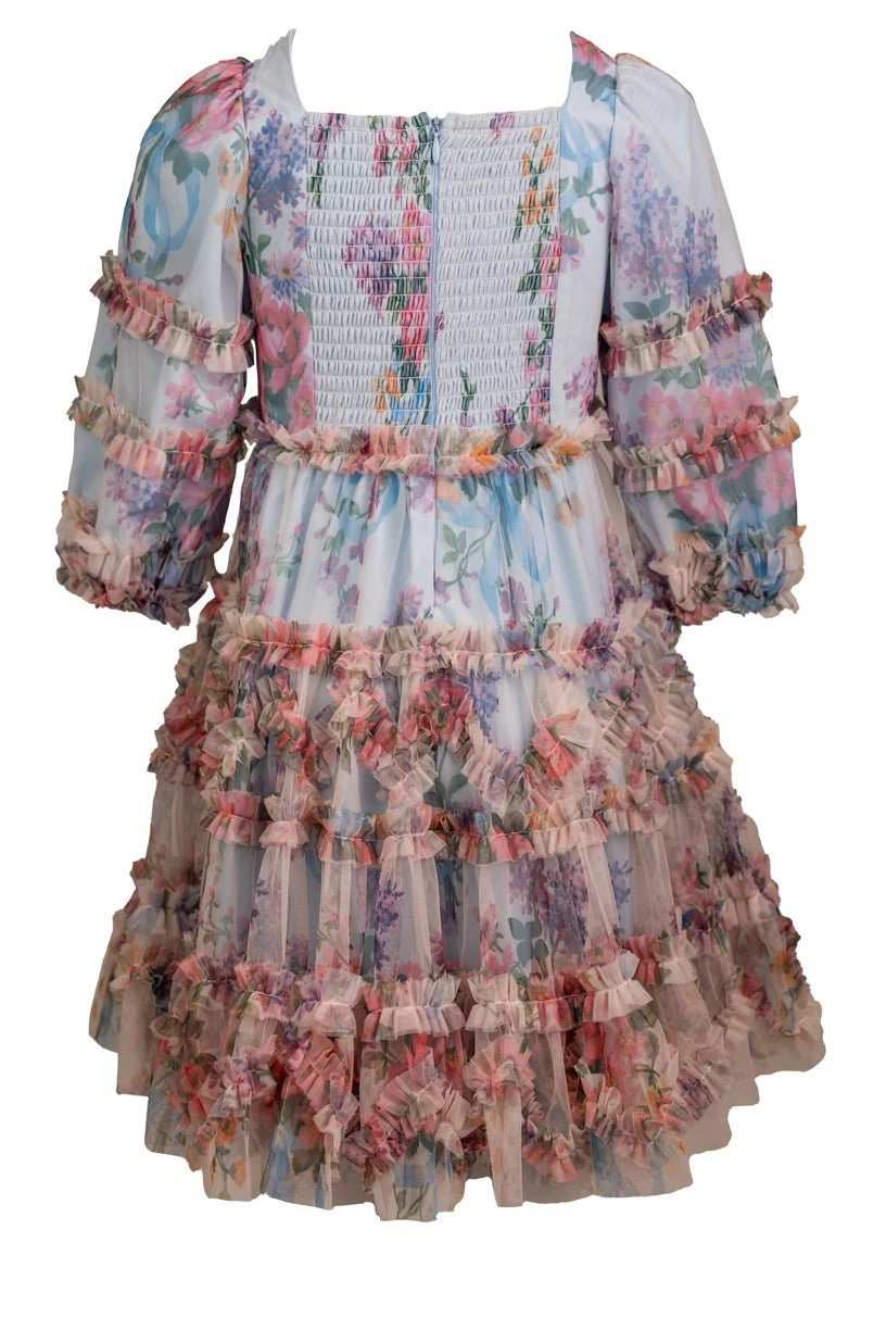 Mini Catherine Dress In Blue Floral - Image 9