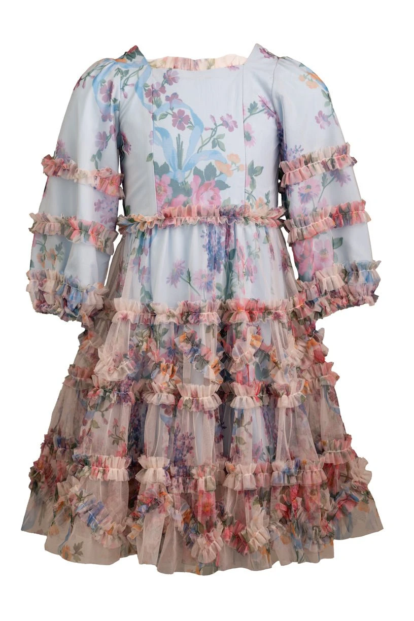 Mini Catherine Dress In Blue Floral - Image 8