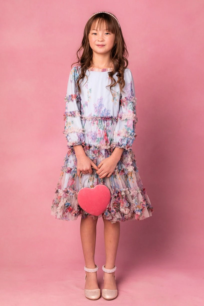 Mini Catherine Dress In Blue Floral - Image 6