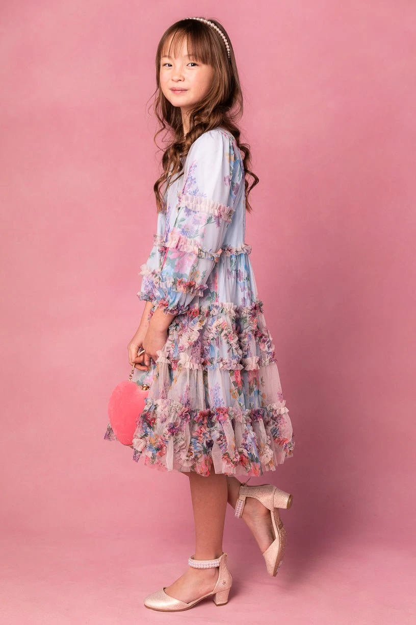 Mini Catherine Dress In Blue Floral - Image 4