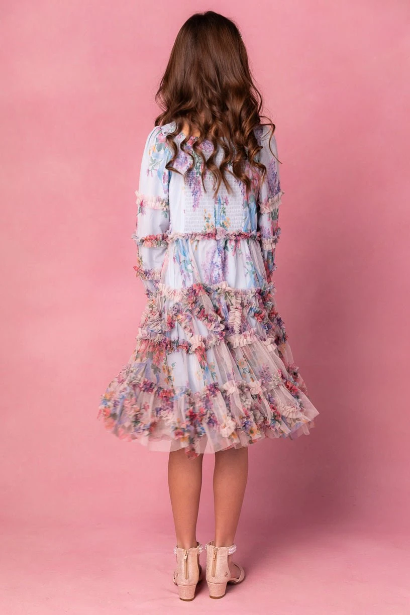 Mini Catherine Dress In Blue Floral - Image 7