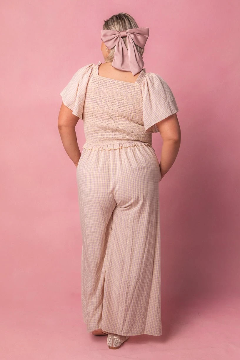 Indie Jumpsuit In Lavender Gingham - Image 8