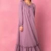 Petra Long Sleeve Night Dress In Purple