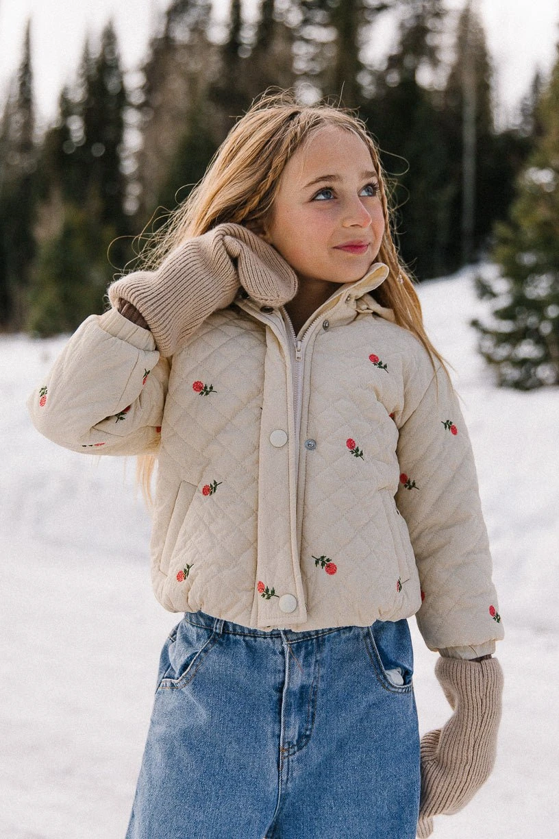 Mini Quilted Jacket In Delicate Zinnia