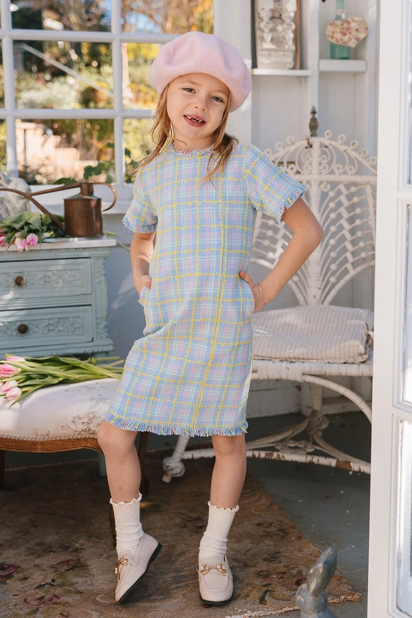 Mini Reese Shift Dress In Periwinkle Blue - Image 4