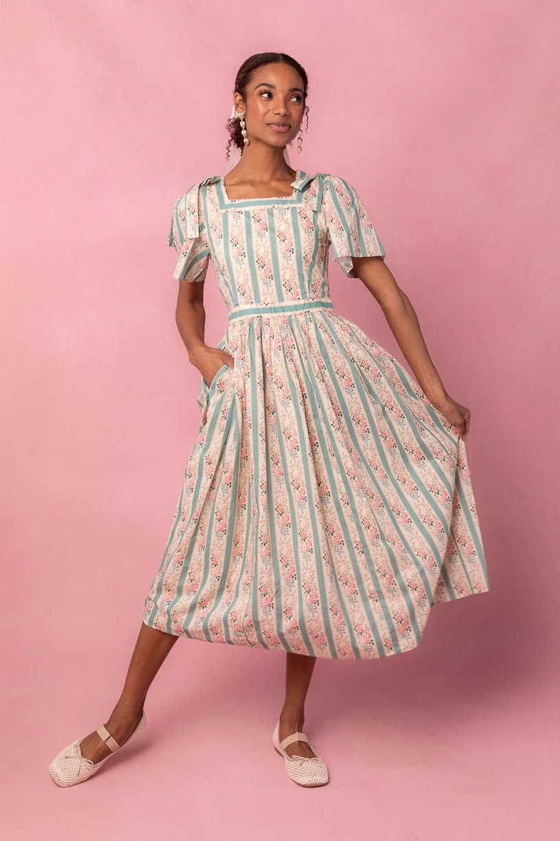 Sonnet Midi Dress In Vintage Rose