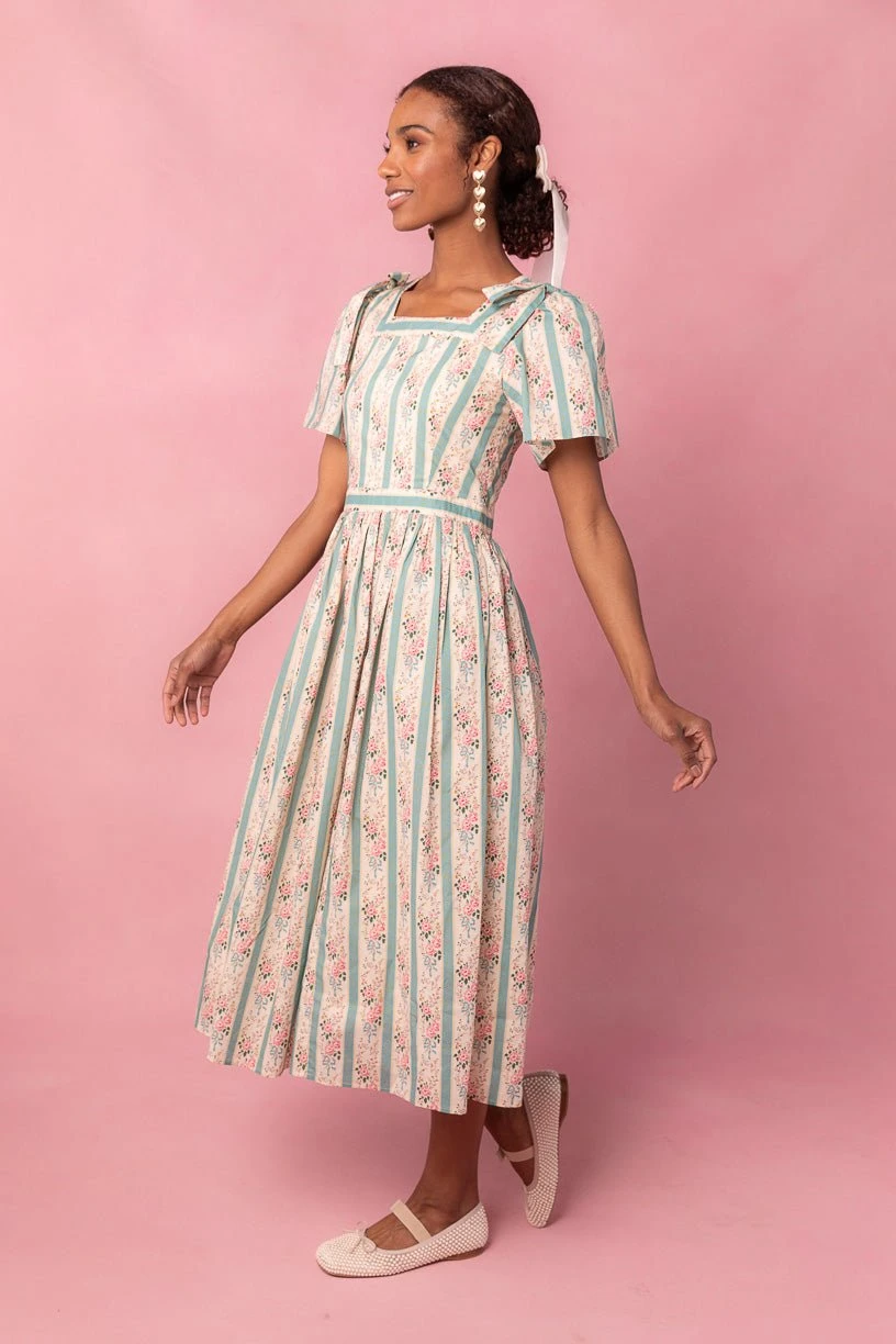 Sonnet Midi Dress In Vintage Rose - Image 4