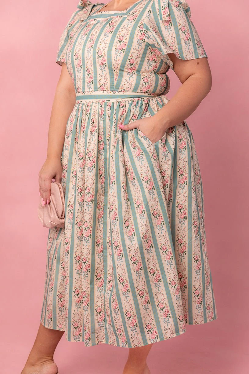 Sonnet Midi Dress In Vintage Rose - Image 6