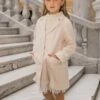 Mini Tabitha Coat In Cream Suede - FINAL SALE